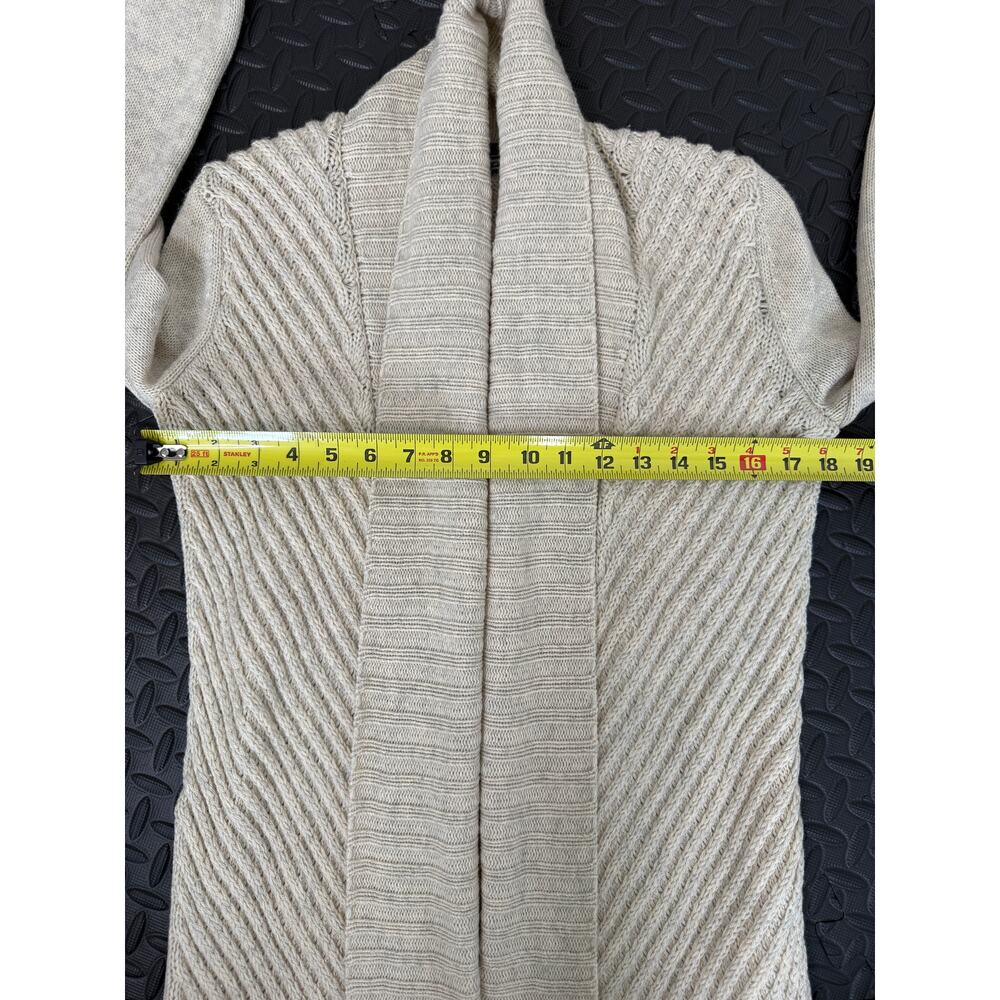 Vince Natural Fiber Open Cardigan Neutral Yak Wool Chunky Knit XS Quiet Luxury - Picture 7 of 9